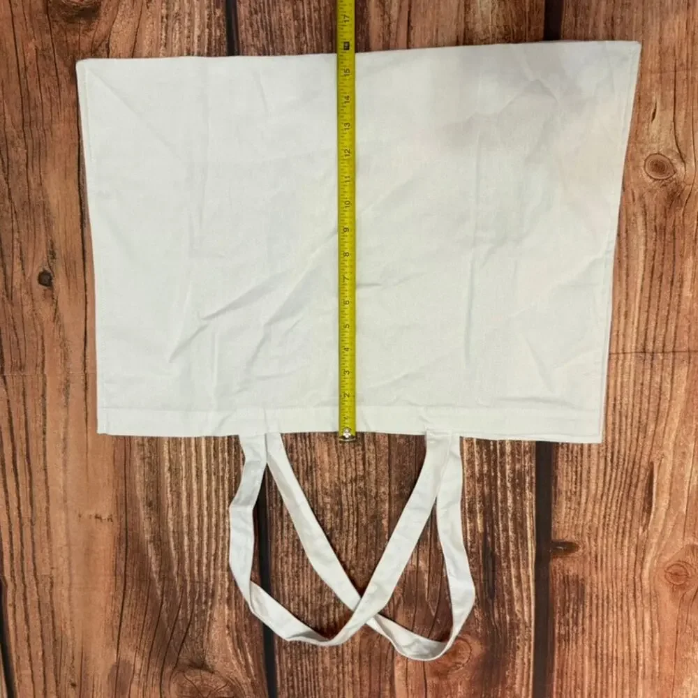 Gucci Tote Bag Womens Extra Large White Silver Logo Print Reusable